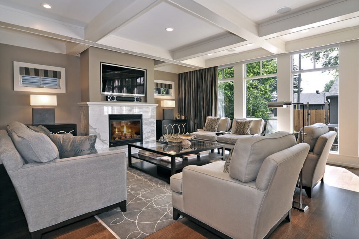 living room tv fireplace design
