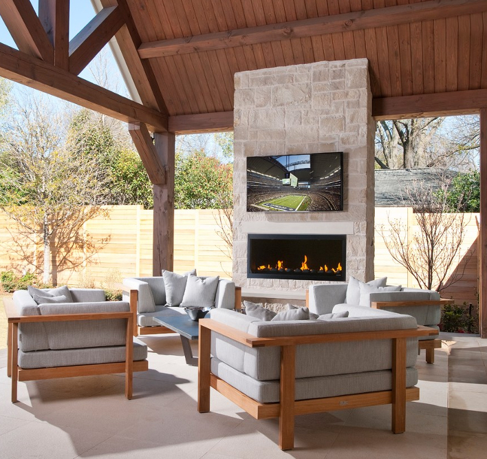 outdoor electric fireplace design