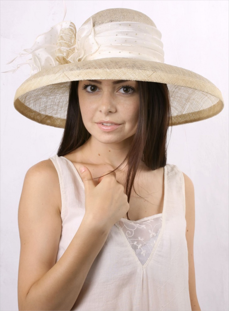 cream wedding hat