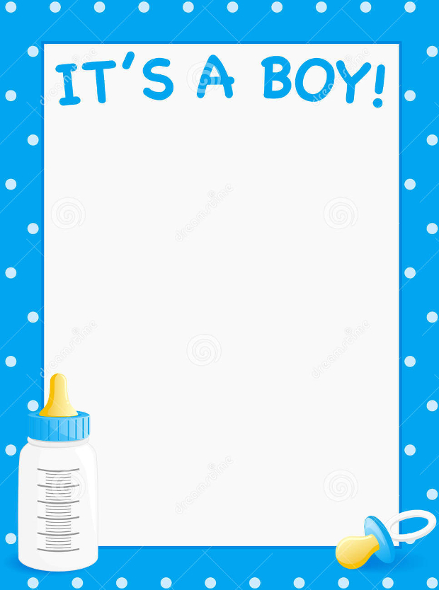 Blank Baby Boy Shower Invitation
