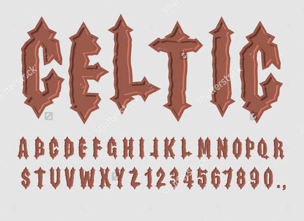 celtic calligraphy alphabet font