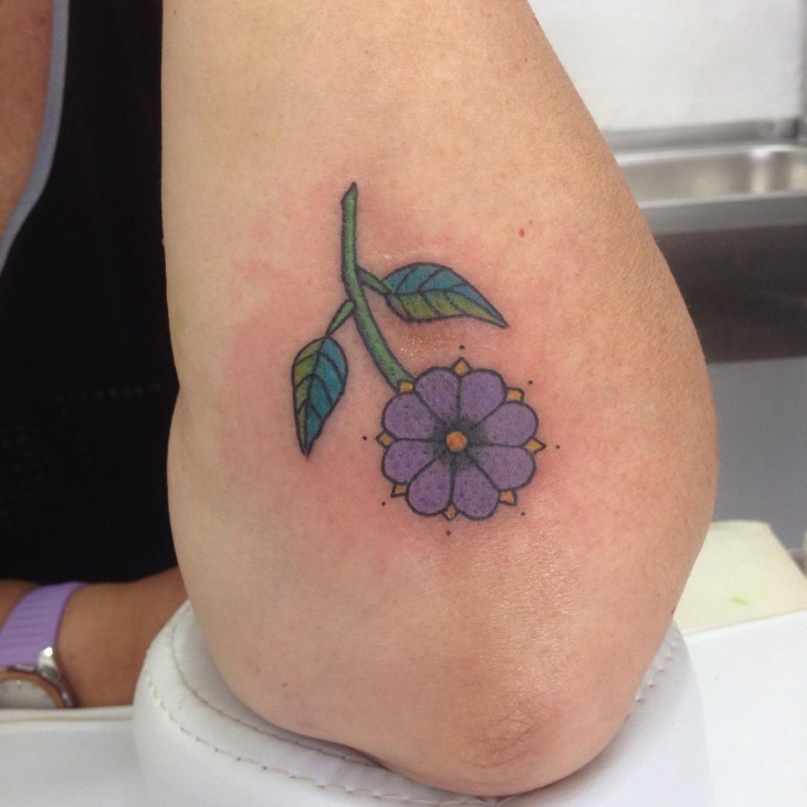 small purple tree tattoo