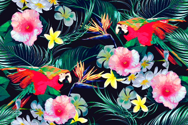 tropical floral pattern design