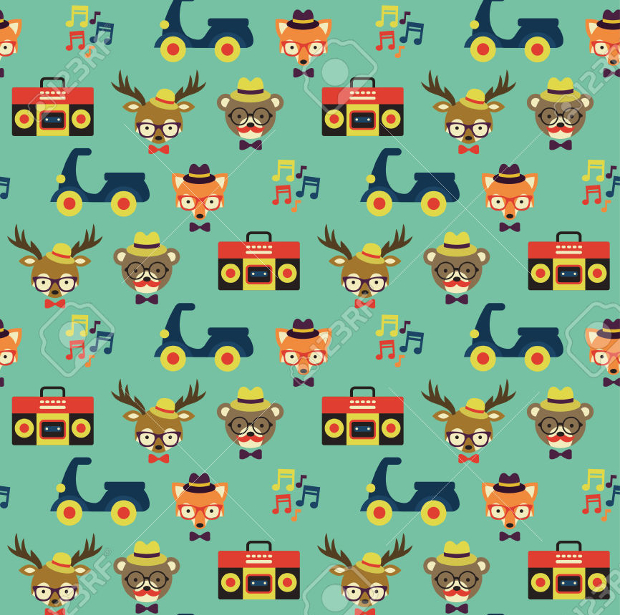 hipster animal pattern design
