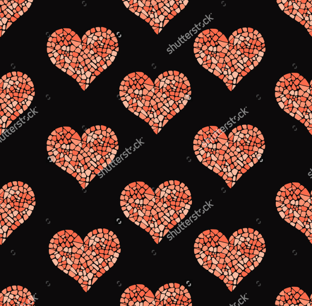 heart mosaic pattern design