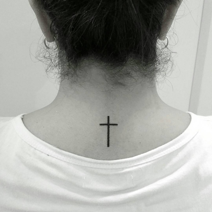 womens cross tattoo design on back