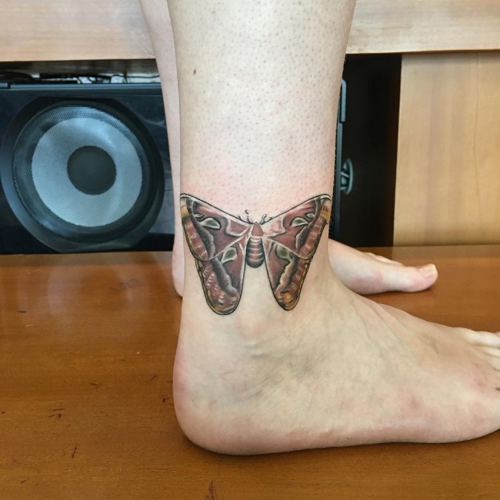 butterfly ankle tattoo design