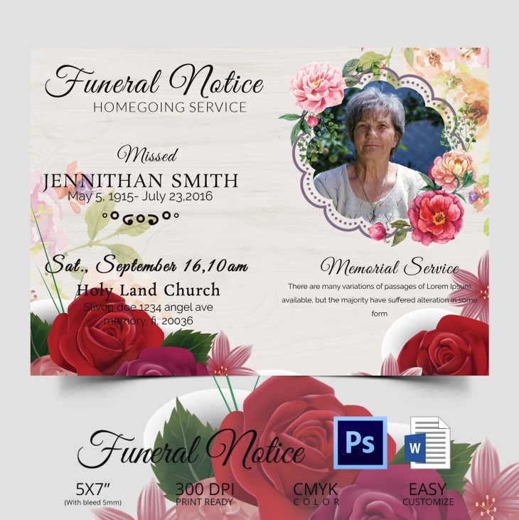 5 Funeral Notice Templates Free Word, PDF, PSD Documents Download
