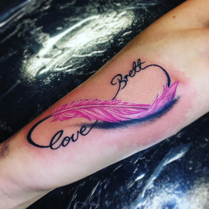 feather infinity tattoo design