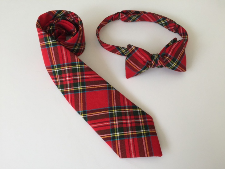 red plaid tie design for men