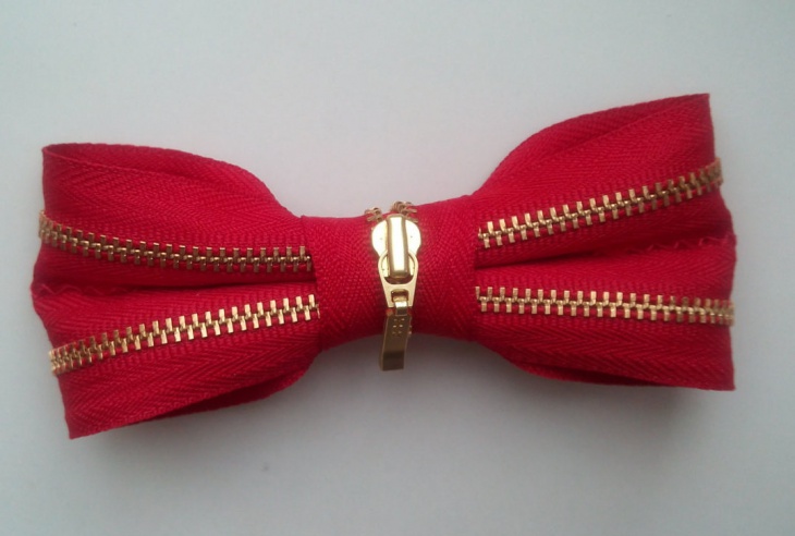 red zipper bow tie for men