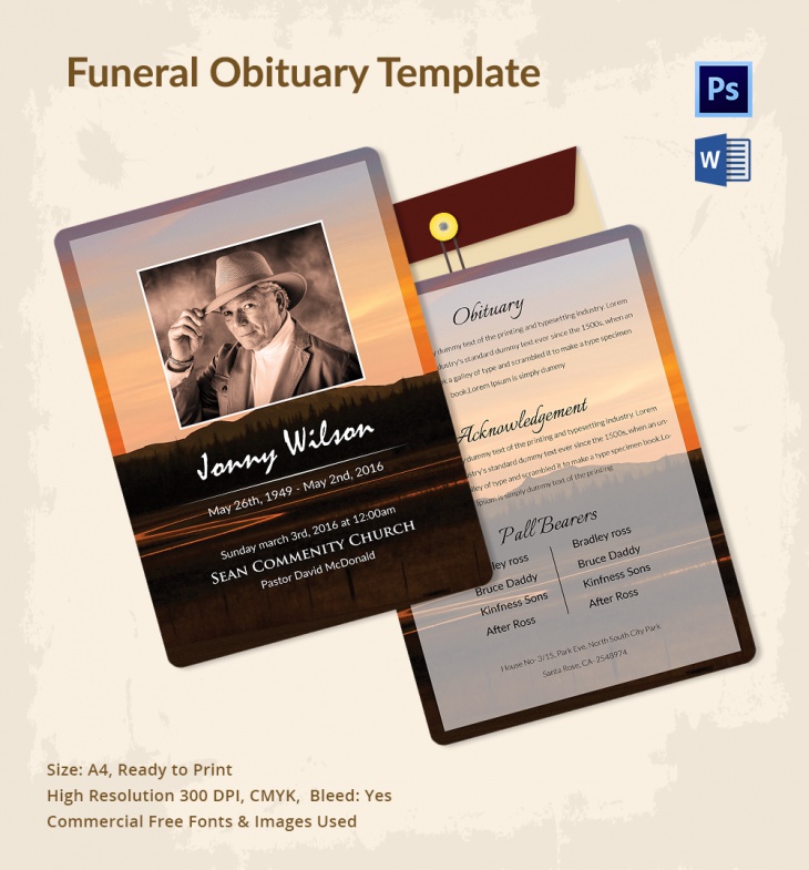 funeral obituary template 3