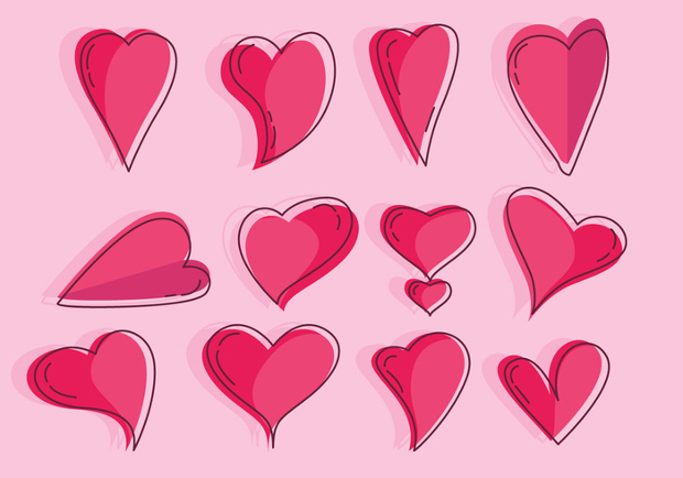 pink heart vector design