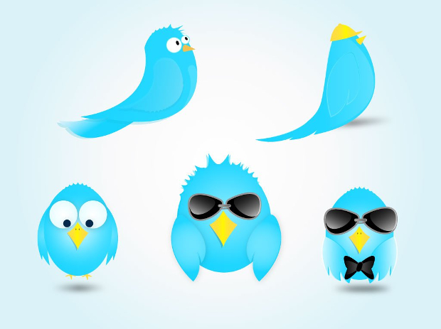 twitter bird cartoon vectors