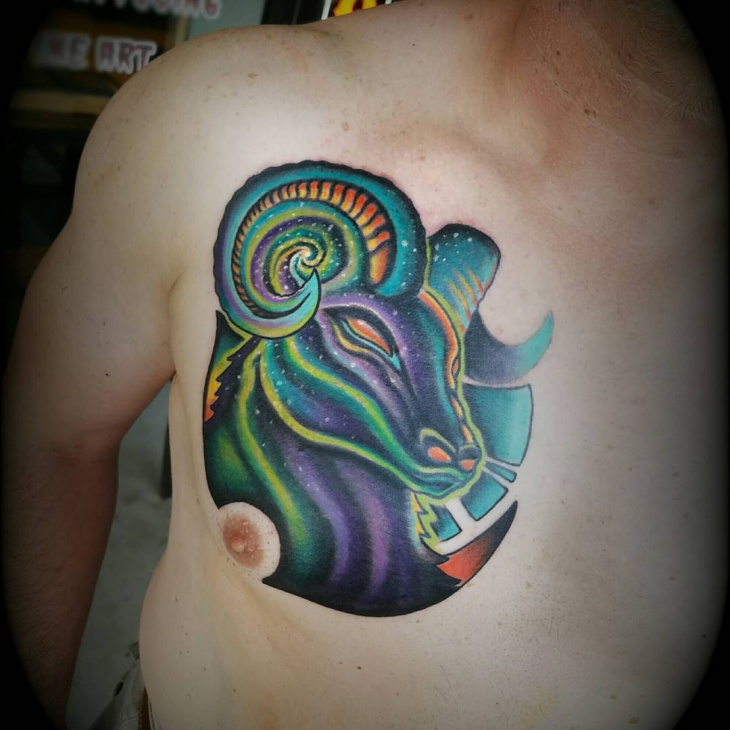 sheep psychedelic tattoo