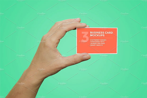 Holding Business Card Mockup