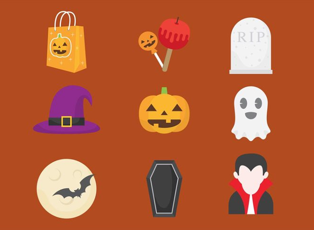 colorful halloween icons