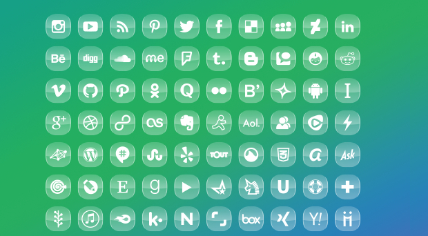 transparent social media icons