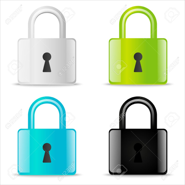 glossy lock icons