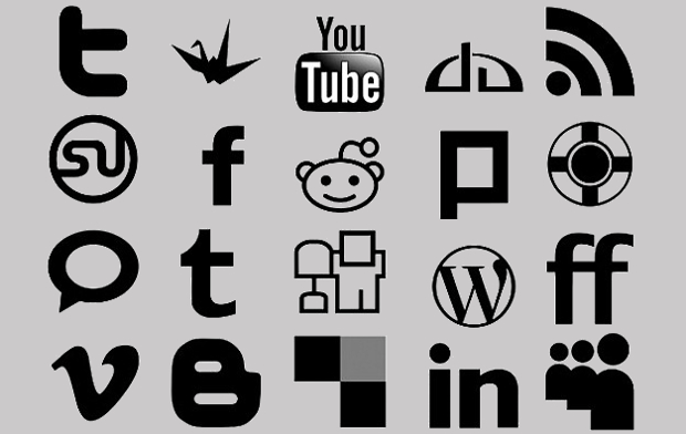 vector minimal social media icons
