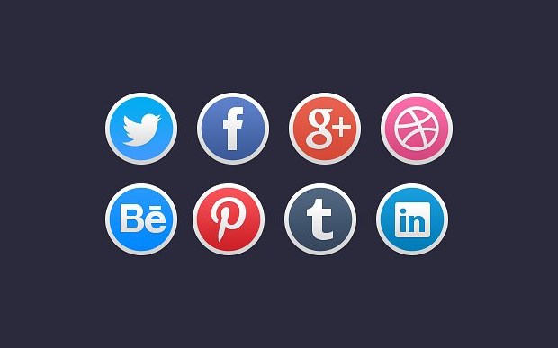 flat stylish social media icons