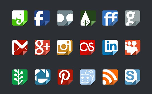 mobile flat social media icons 