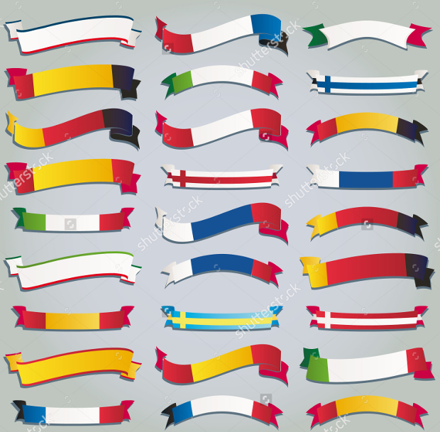 vector flag ribbon design