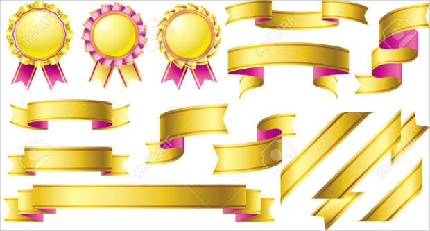 gold award ribbon design