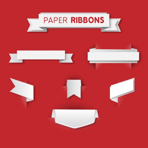 white paper vector ribbon design