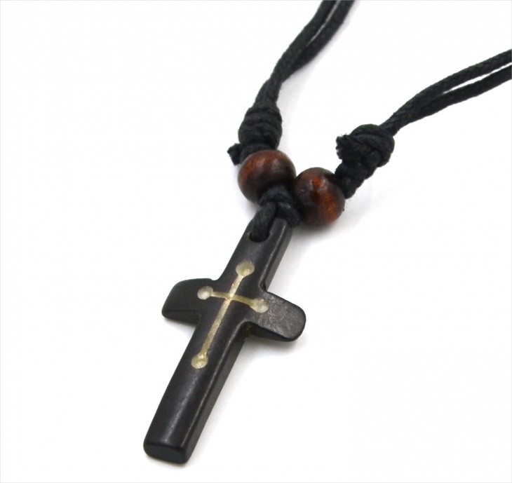 wooden cross jewelry for men