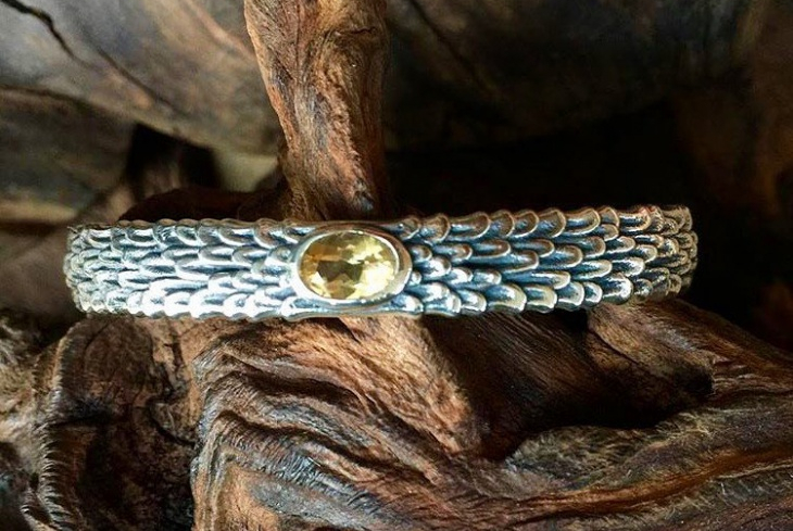 silver and stone bracelet for men1