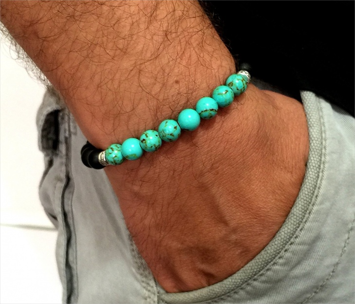 turquoise beaded bracelet for men