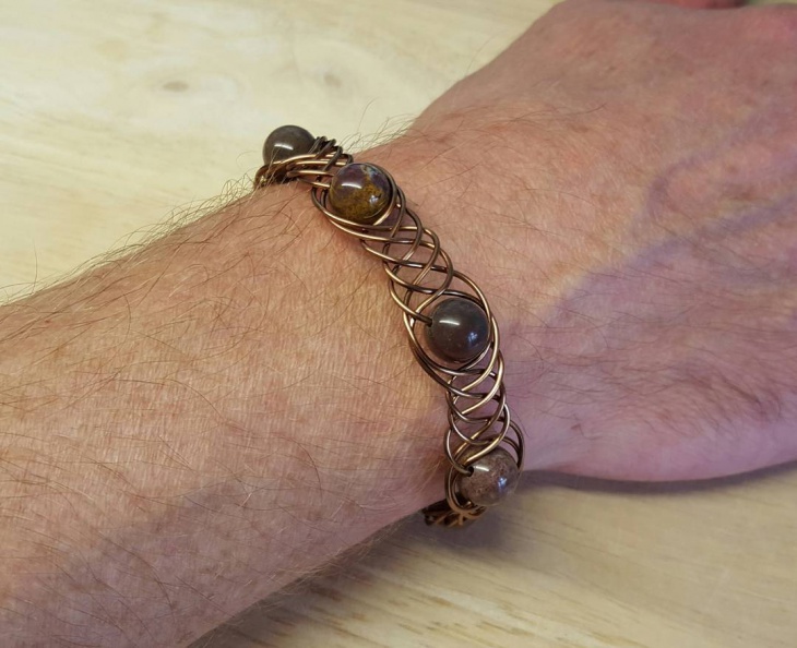 mens cuff wire wrap bracelet