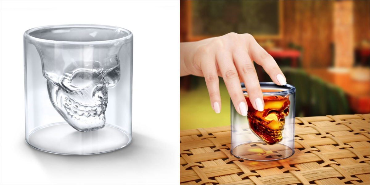 crystal skull shot glass