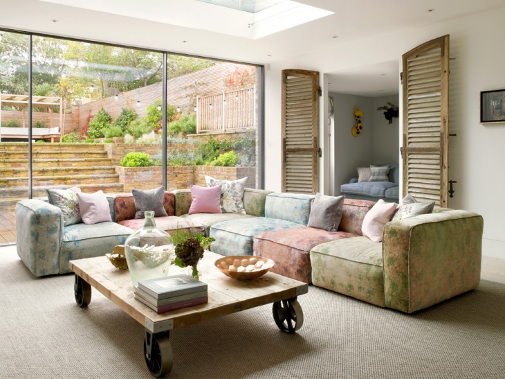 floral fabric sofa design