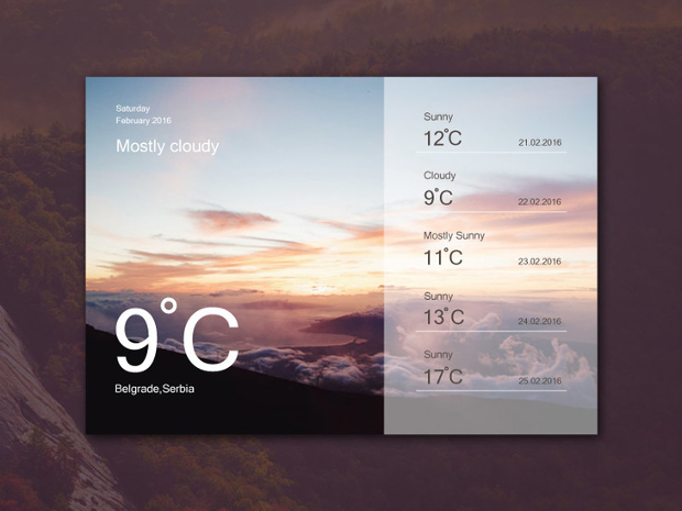 weather widget ui design