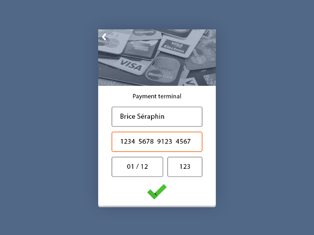 payment terminal widget design