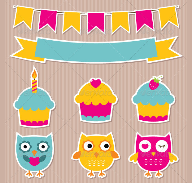 birthday party stickers