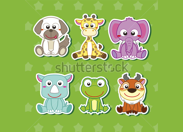 cartoon animal stickers