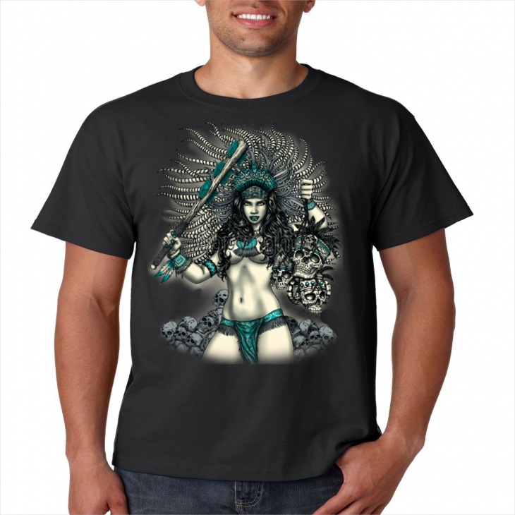 aztec warrior t shirt for men