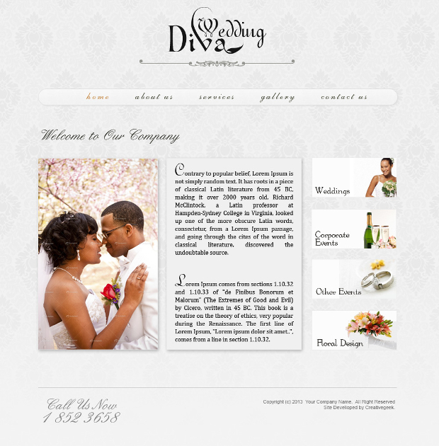 free wedding website template