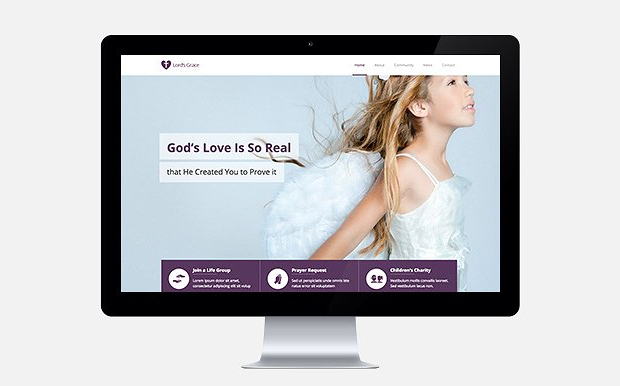 church one page website template