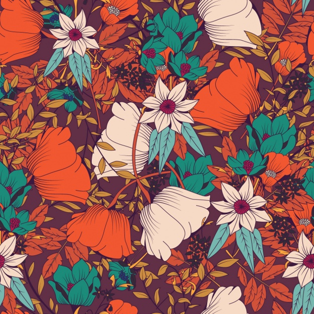 colored flower pattern design
