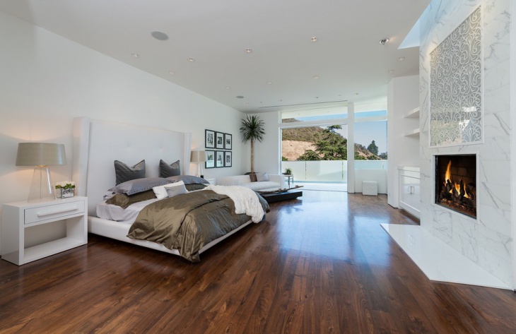 bedroom wood floor design