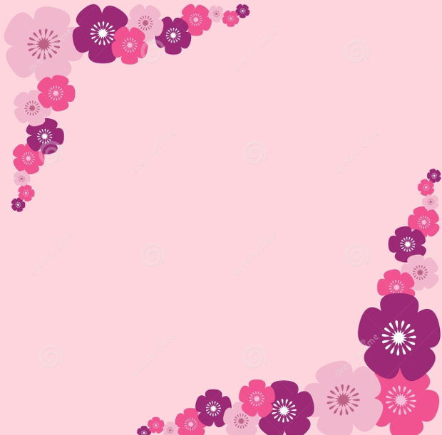 pink flower border design