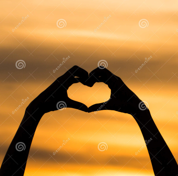 heart hand silhouette