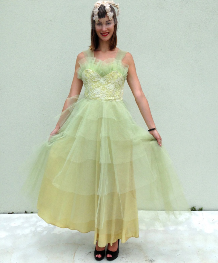 vintage tulle prom dress