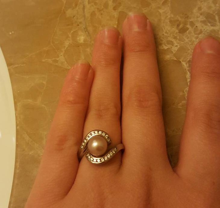 vintage pearl engagement ring