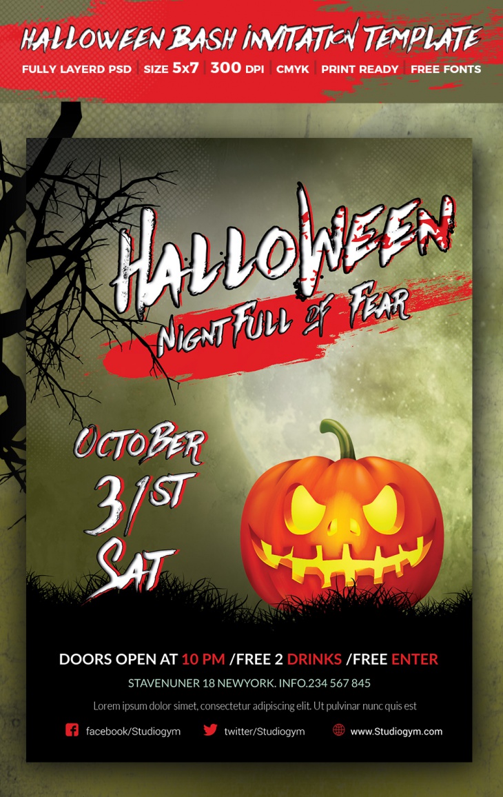 9 Free Halloween Party Invitation Templates Design Trends Premium PSD Vector Downloads