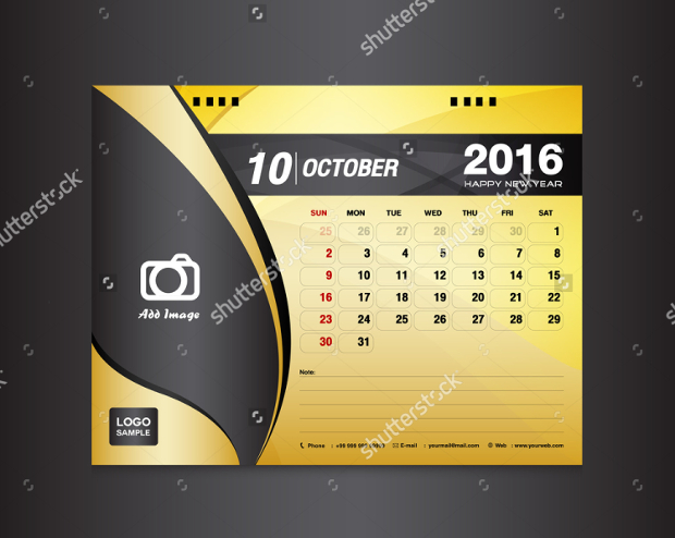monthly desk calendar template